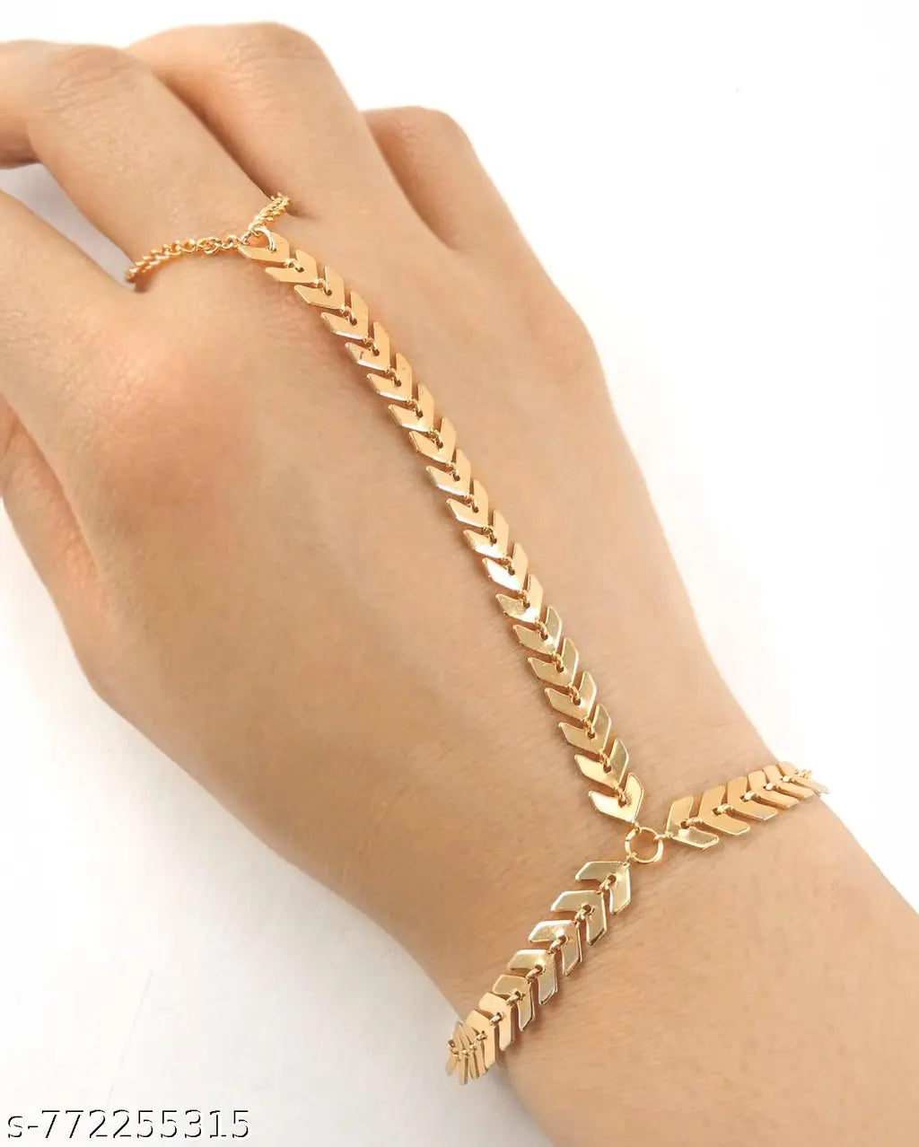 Rose Gold Chain Ring Bracelet Combo – Set of 3 - view 2