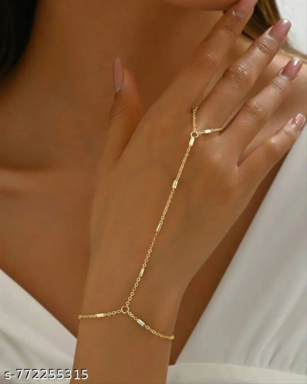 Rose Gold Chain Ring Bracelet Combo – Set of 3 - view 3