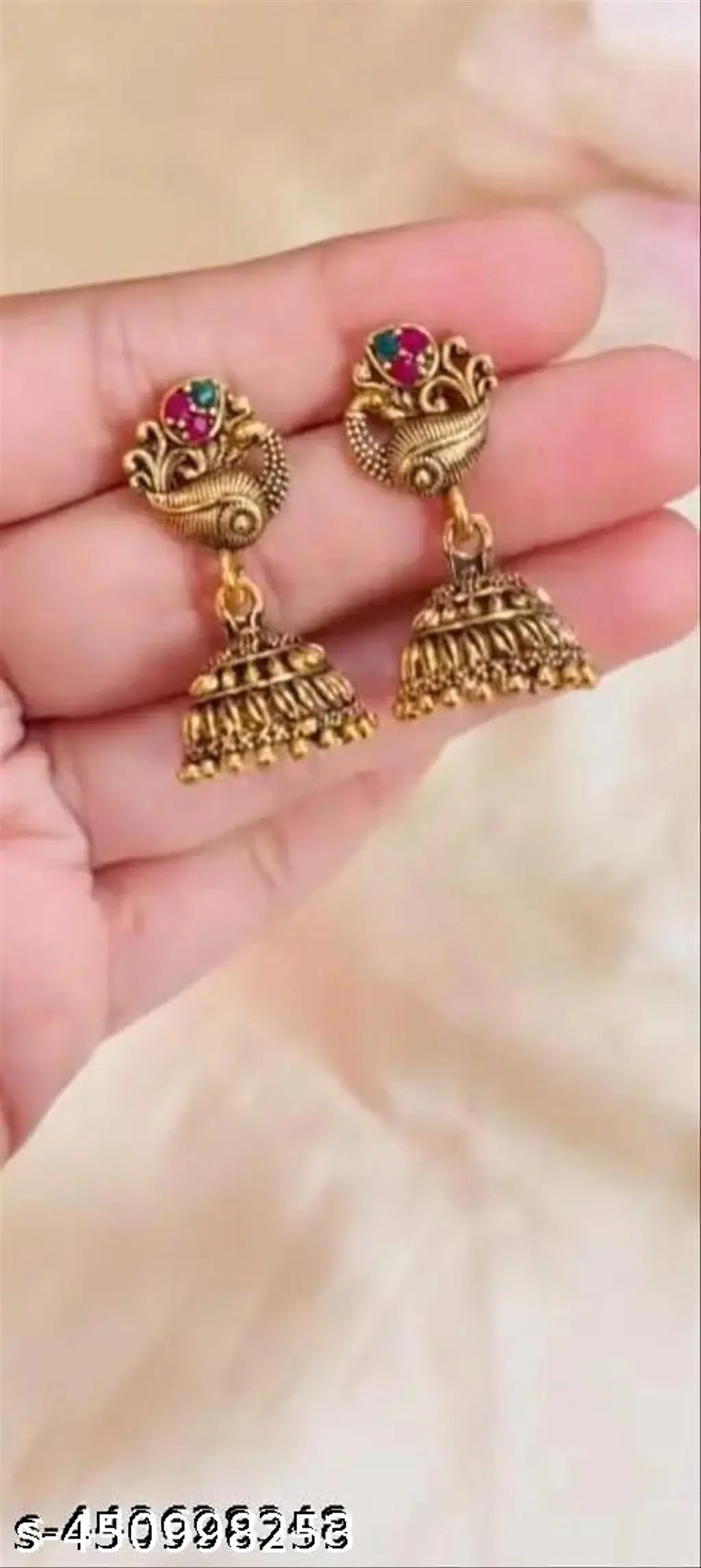 Gold Plated Jhumka Earrings – Set of 6 - view 3