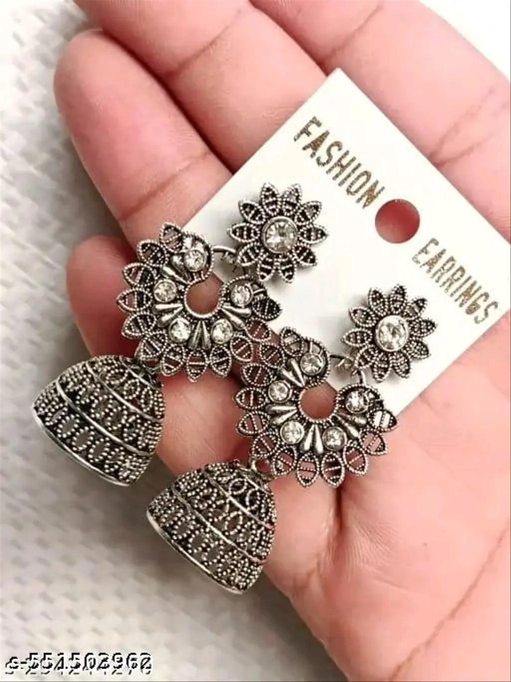 Oxidised Silver Jhumki & Hoop Earrings – 4 Pair Combo - view 2