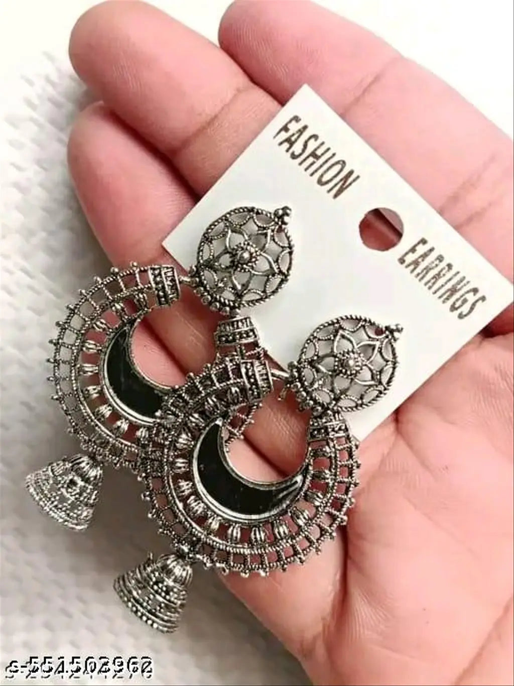 Oxidised Silver Jhumki & Hoop Earrings – 4 Pair Combo - view 3